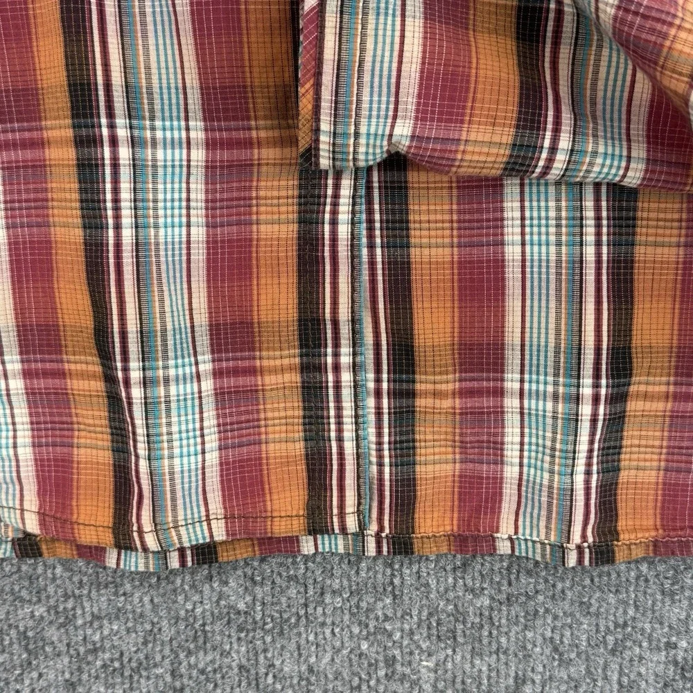 True Religion Western Button Up Shirt Mens 3XL Multi Plaid Diamond Pearl Snap